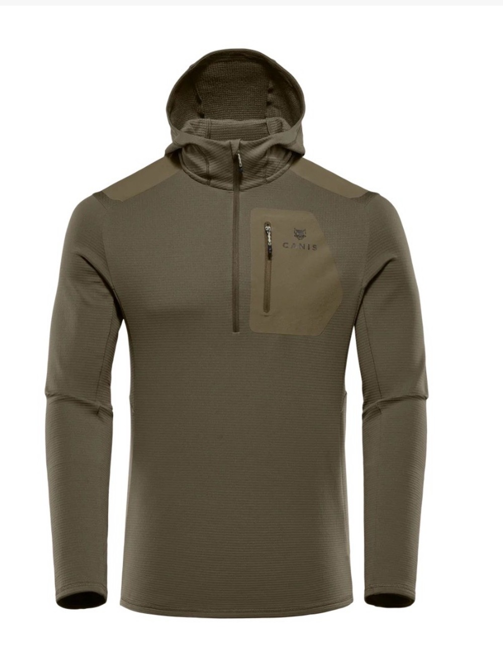 CANIS Chamois Fleece Hooded Half-Zip Beech Men’s M NWT
